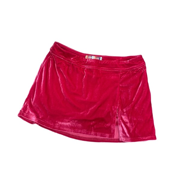 Urban Outfitters pink velour velvet mini skirt M NWTG - Picture 2 of 5